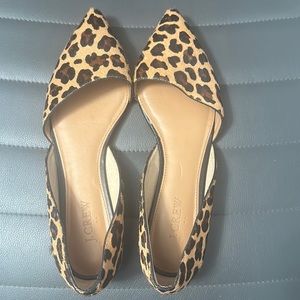 J Crew Factory Zoe D’Orsay Flats - Calf Hair Leopard Print 8.5 GUC